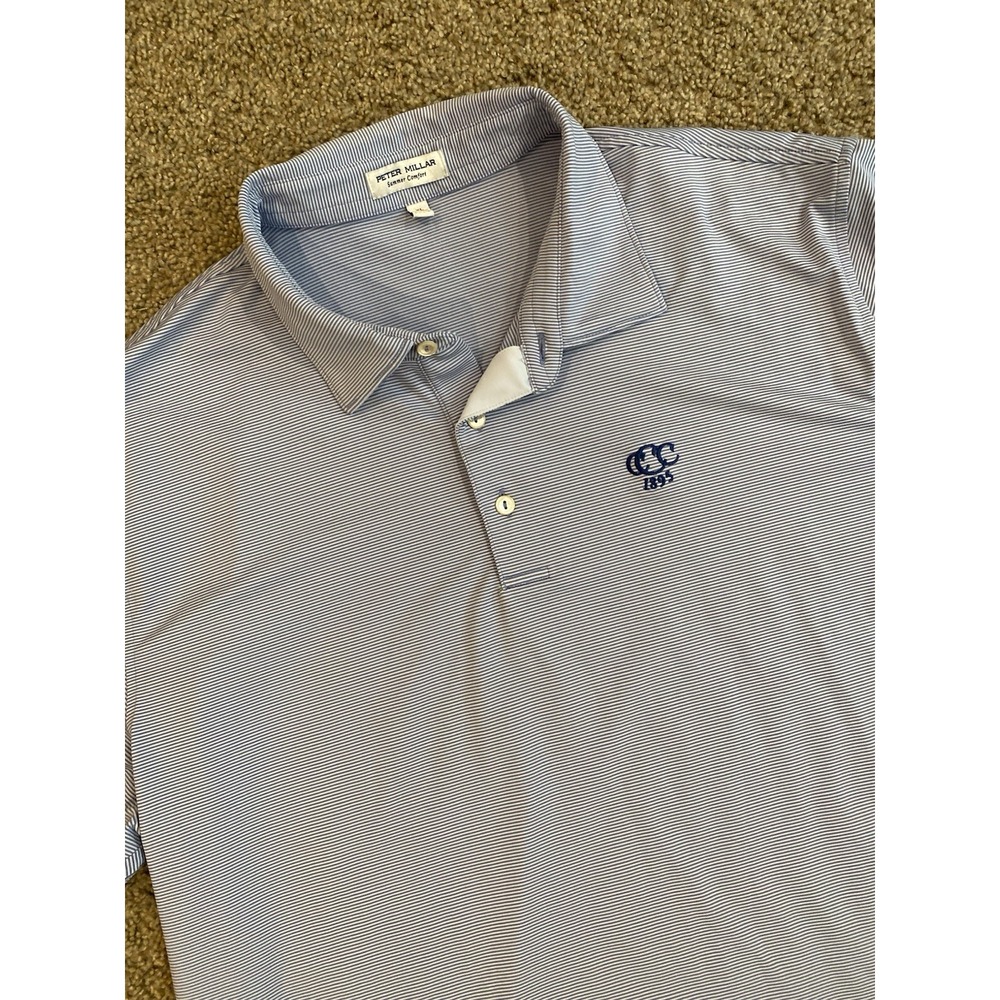 Peter Millar Summer Comfort Men's Polo Light Purple White Stripes Size XL